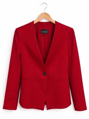 The Limited Red Power Blazer Tailored  Work Office Career Jacket Blazer Size XS